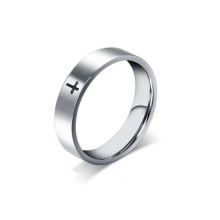 Presente de prata na moda do anel da jóia do aço inoxidável para o namorada / namorado